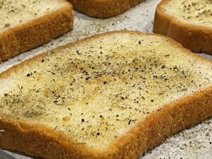 Seasoned Garlic Buttered GF Bread for Easy Baked Gluten-Free Croutons