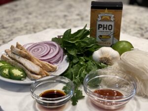 Image of gluten-free ingredients used in Fast Chicken Pho recipe.